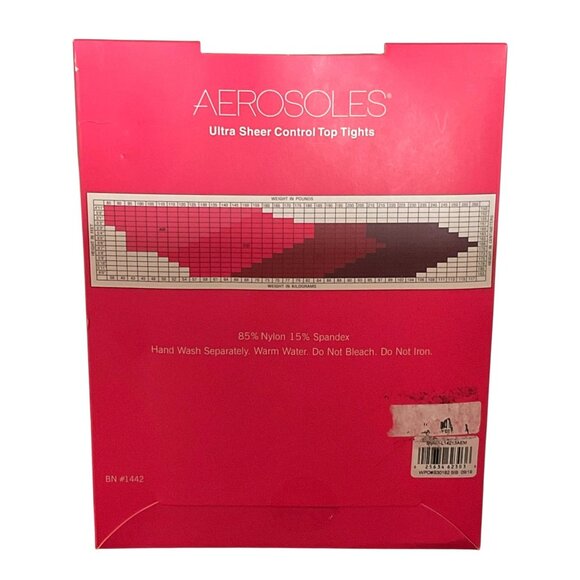 Aerosoles Ultra Sheer Control Top Tights EF Medium Nude Reinforced Toe - Picture 5 of 5